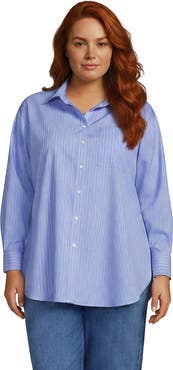 Lands' End No Iron Oversized Poplin Extra Long Tunic