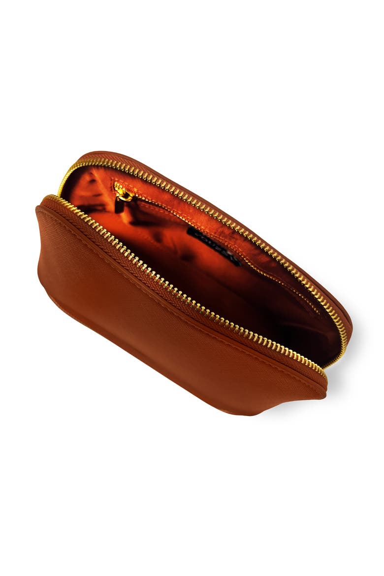 Jetsetter - The Curved Cosmetic Bag with Jewelry Organizer in Brown, Alternate, color, Brown