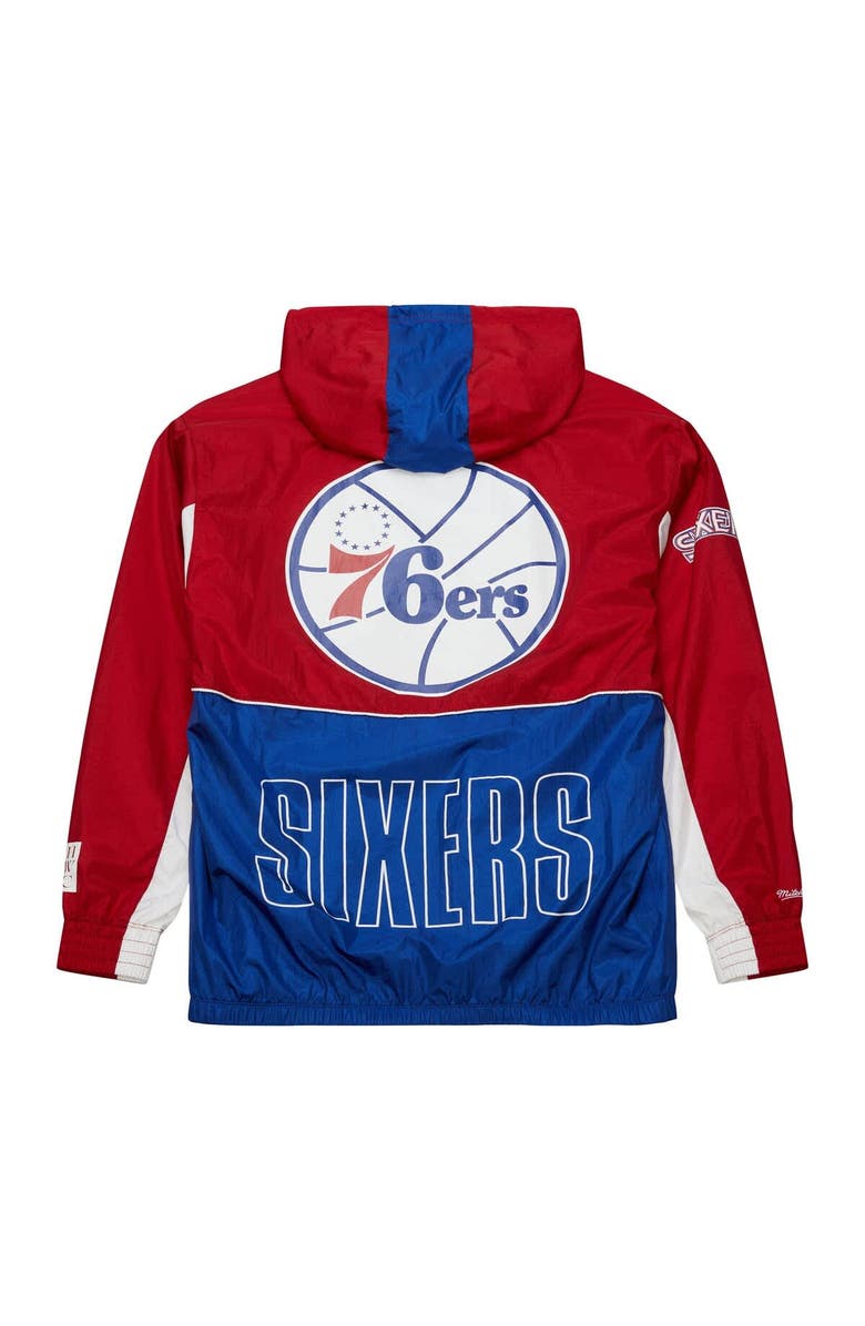 Mitchell & Ness Men's Mitchell & Ness Royal/Red Philadelphia 76ers Hardwood Classics Big Shot Premium Full-Zip Windbreaker Jacket, Alternate, color, Royal