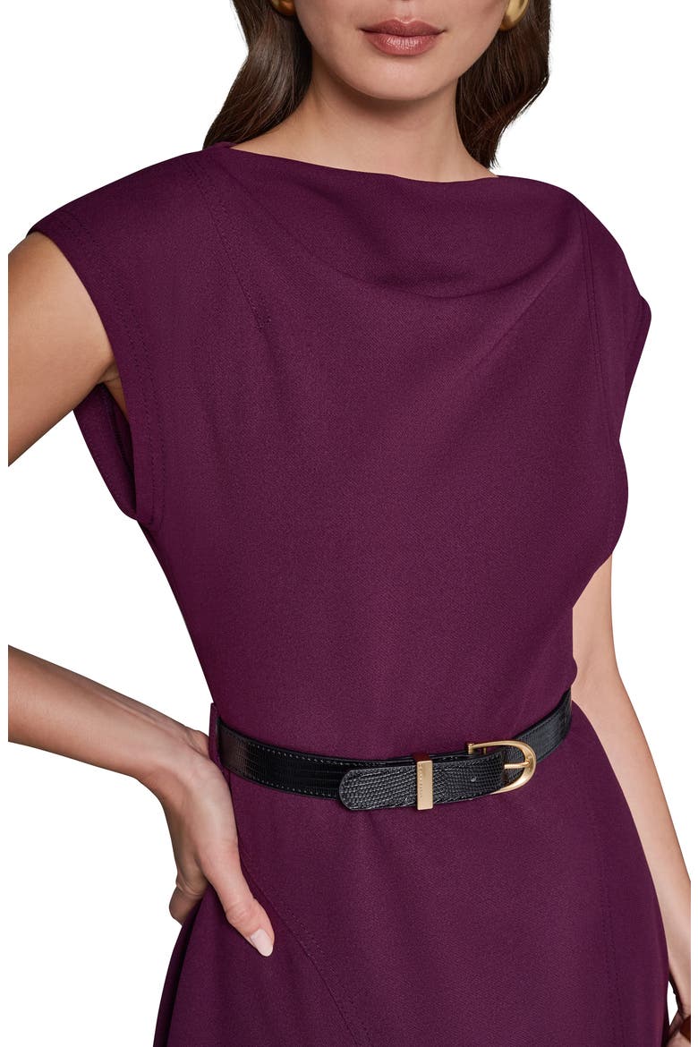 Cap Sleeve A-Line Dress, Alternate, color, BERRY