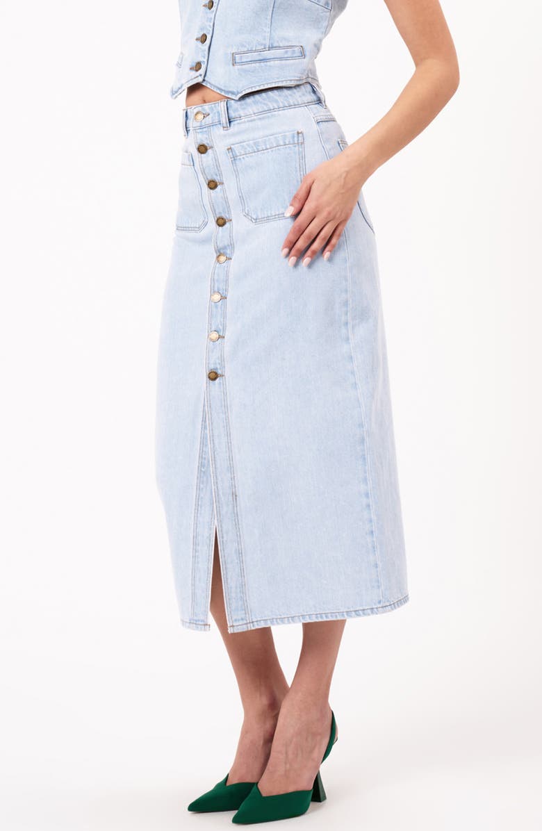 Rolla’s Denim Midi Skirt, Alternate, color, Light Vintage Blue