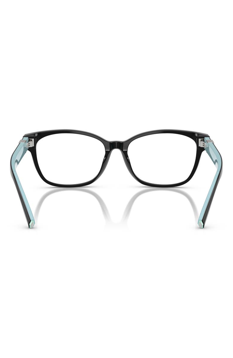 Tiffany & Co. 53mm Pillow Optical Glasses, Alternate, color, Black / Demo Lens