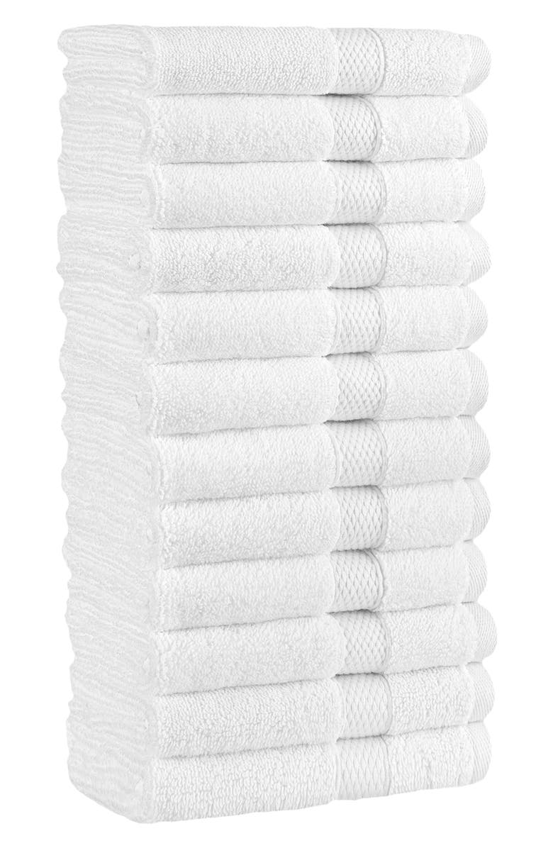 Linum Home Textiles 12-Pack Anovia Cotton Washcloths, Main, color, White