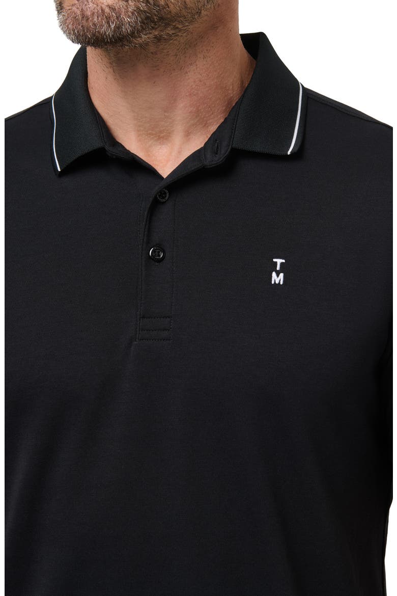 Happier Hour Tipped Cotton Polo, Alternate, color, BLACK