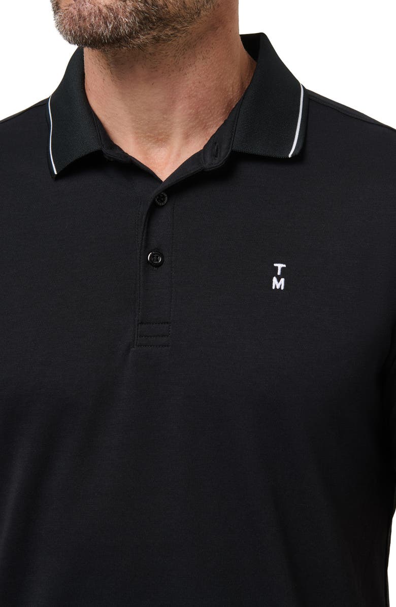 TravisMathew Happier Hour Tipped Cotton Polo, Alternate, color, Black