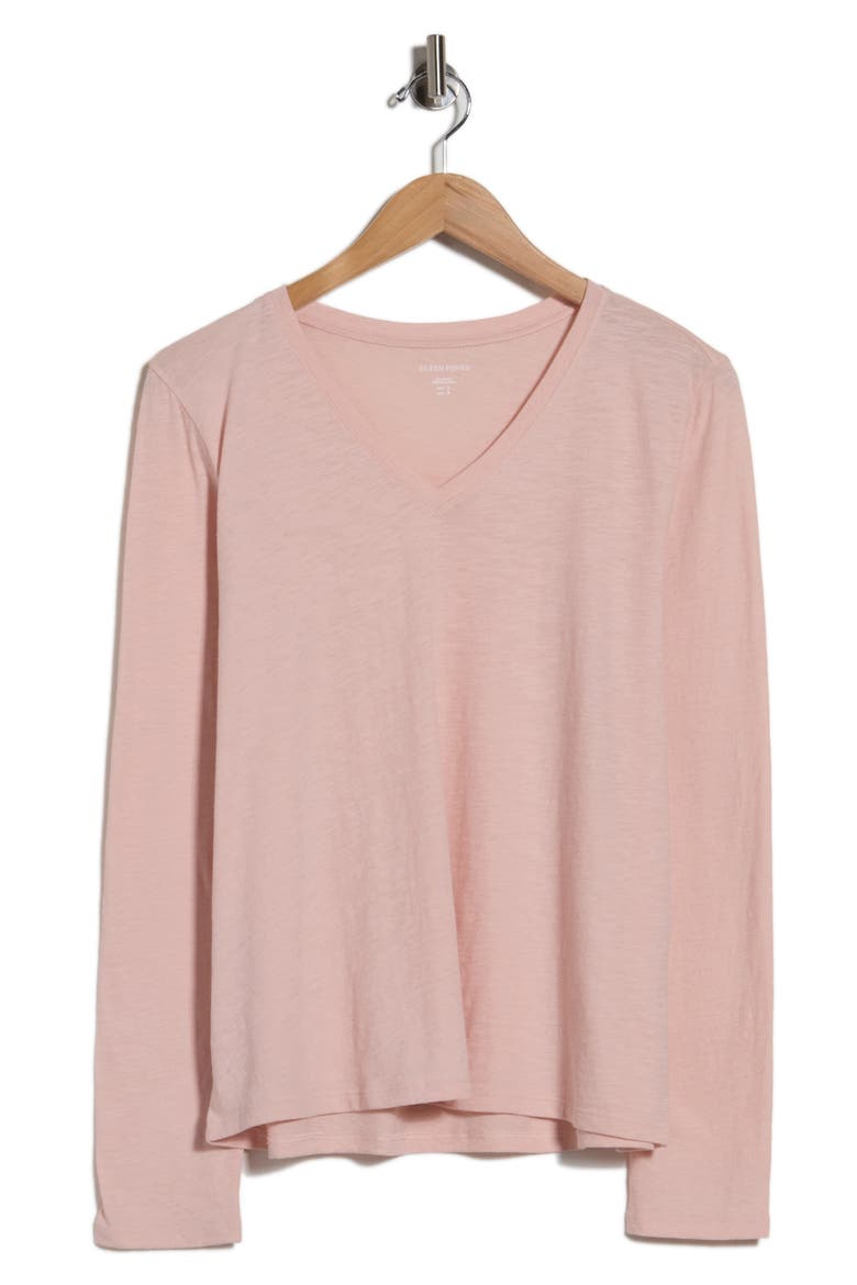 V-Neck Easy Organic Cotton T-Shirt, Alternate, color, POWDER