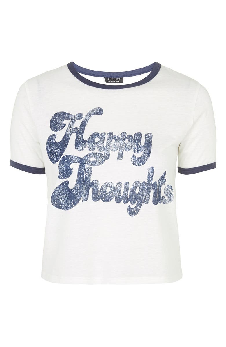 Topshop 'Happy Thoughts' Graphic Tee, Alternate, color, 