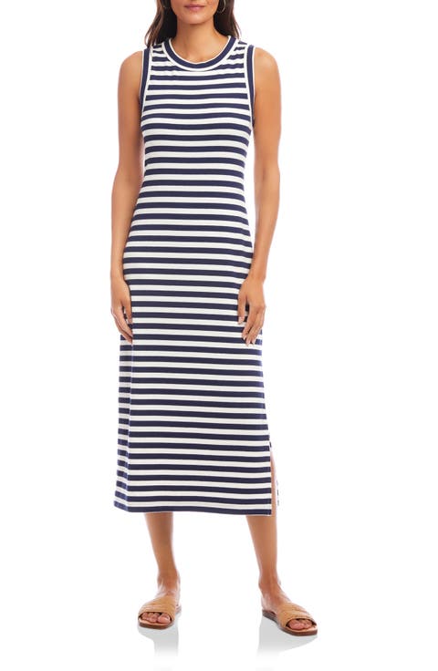 Sleeveless Stripe Midi Dress