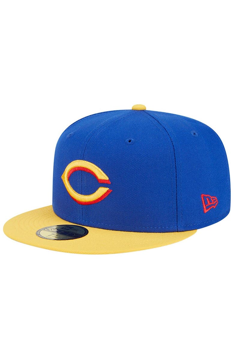 New Era Men's New Era  Royal/Yellow Cincinnati Reds Empire 59FIFTY Fitted Hat, Alternate, color, 
