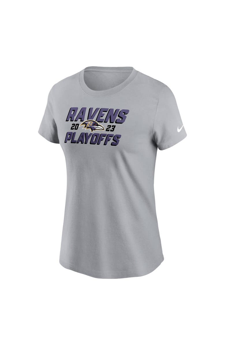 Nike Women's Nike Gray Baltimore Ravens 2023 NFL Playoffs Iconic T-Shirt, Alternate, color, 
