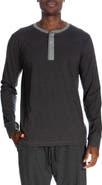 UNSIMPLY STITCHED Three Button Long Sleeve Lounge Henley Shirt