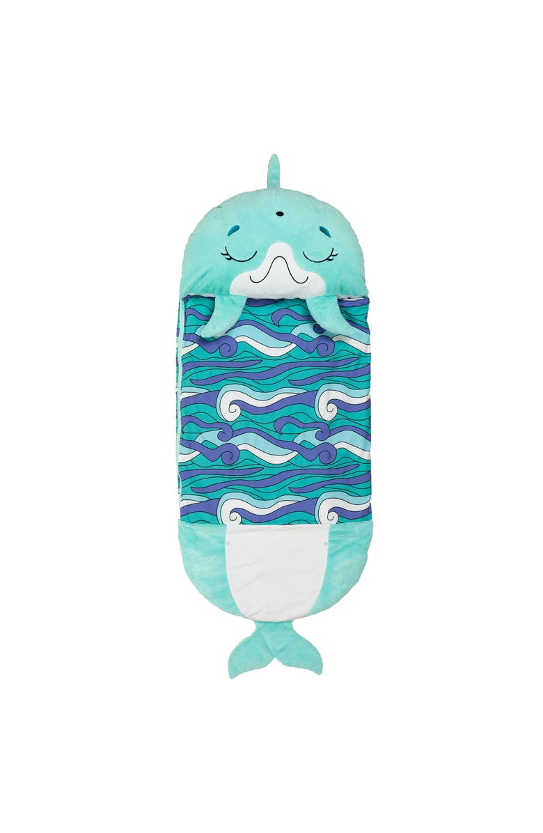 Happy Nappers Pillow & Sleepy Sack Medium Dolphin Disco 54 Inch x 20 Inch, Main, color, Blue