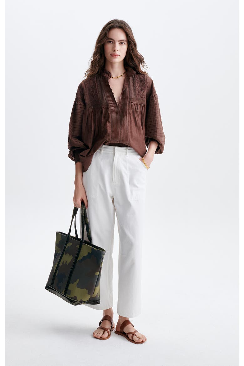Dahlia High Neck Lace Blouse, Alternate, color, Marron