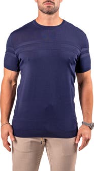 Maceoo Stripe Short Sleeve Sweater