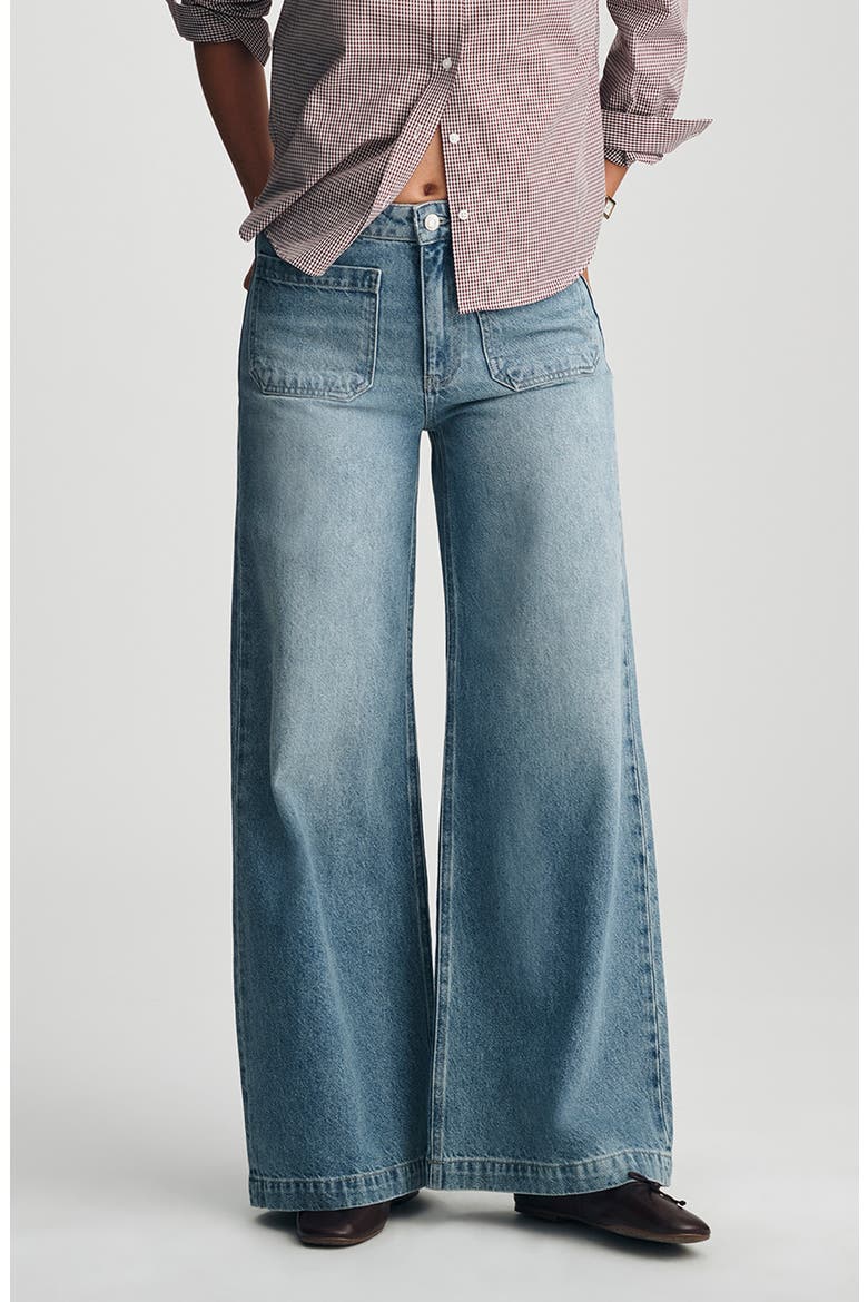 Christine Patch Pocket Wide Leg Jeans, Main, color, LIGHT USED CLASSIC D