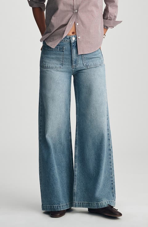Christine Patch Pocket Wide Leg Jeans
