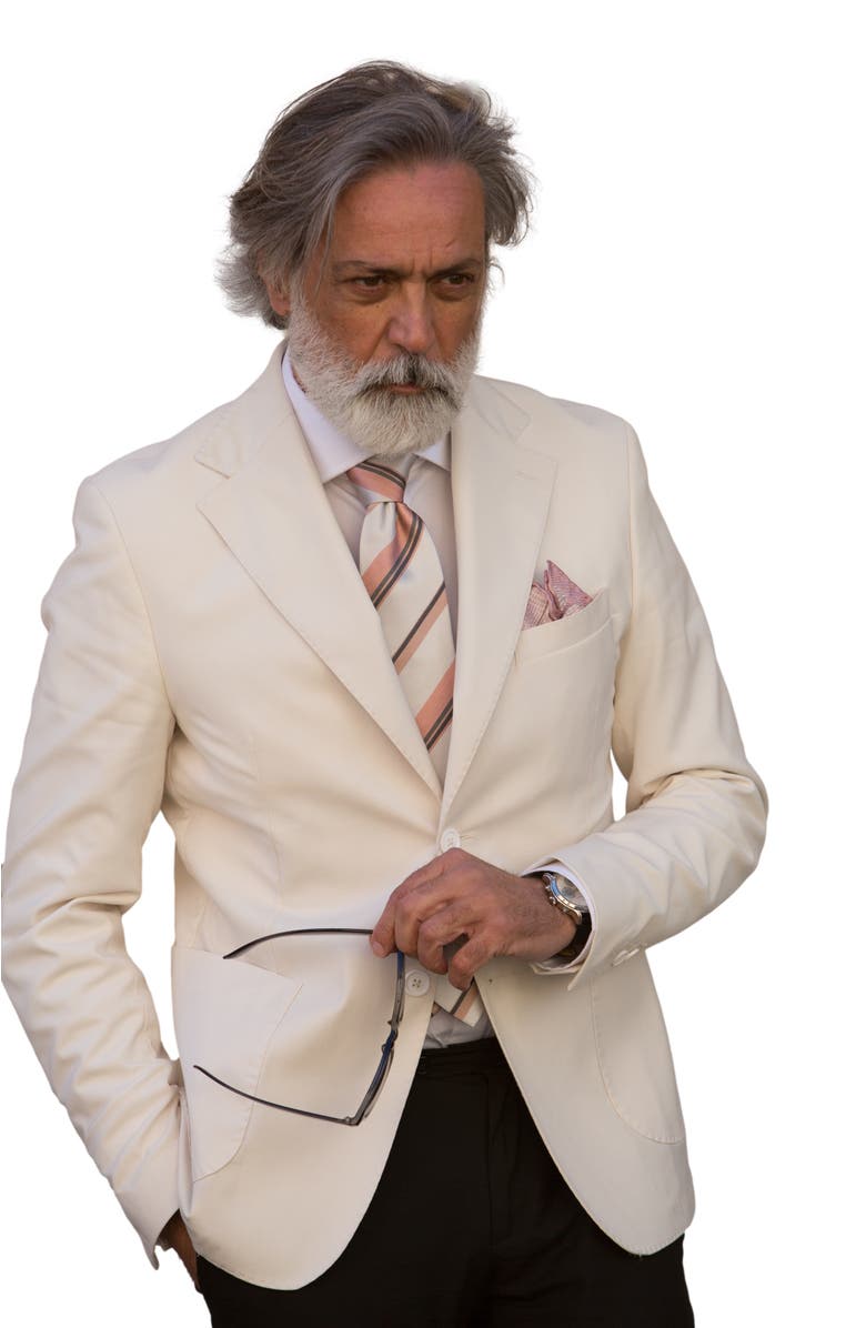 Elizabetta Taormina - Silk Jacquard Tie for Men, Alternate, color, Blush And Pale Grey