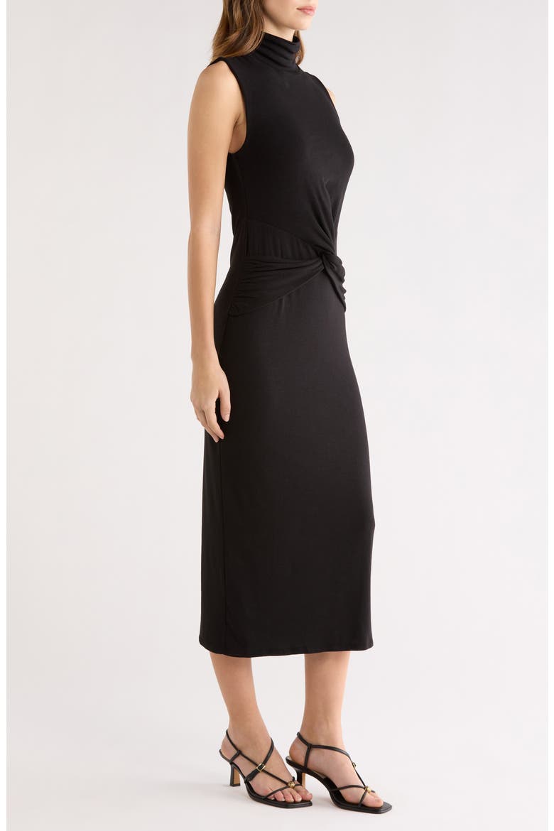 Riana Sleeveless Turtleneck Dress, Alternate, color, BLACK
