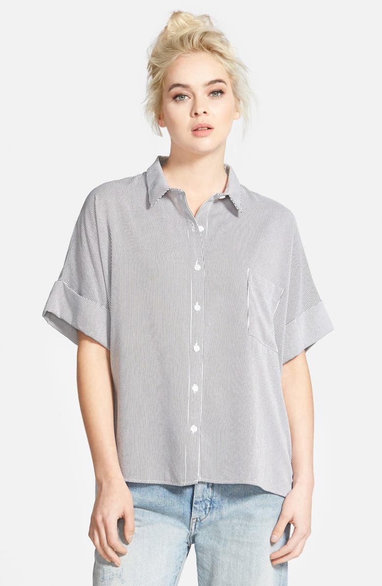 Leith Oversize Button Front Shirt, Main, color, 