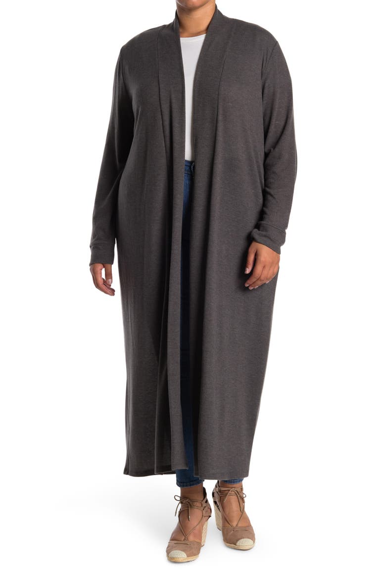 Long Knit Duster Cardigan, Main, color, CHARCOAL