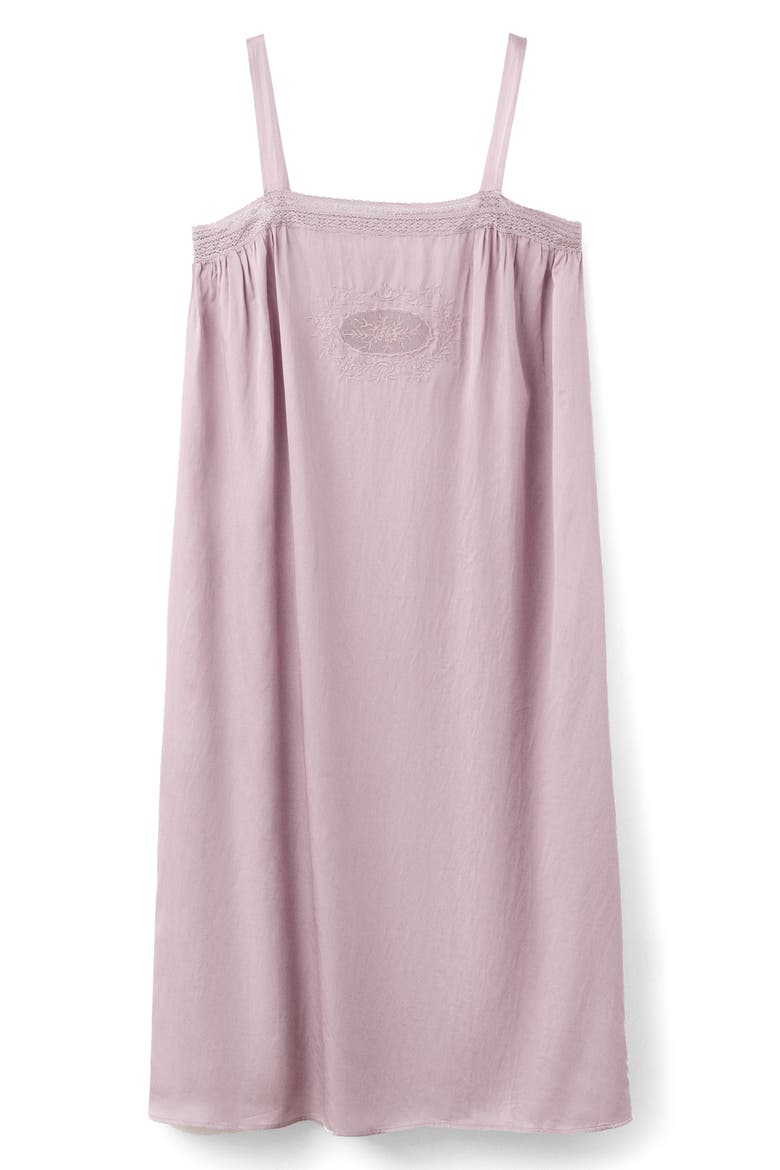 Embroidered Lace Trim Nightgown, Alternate, color, PURPLE