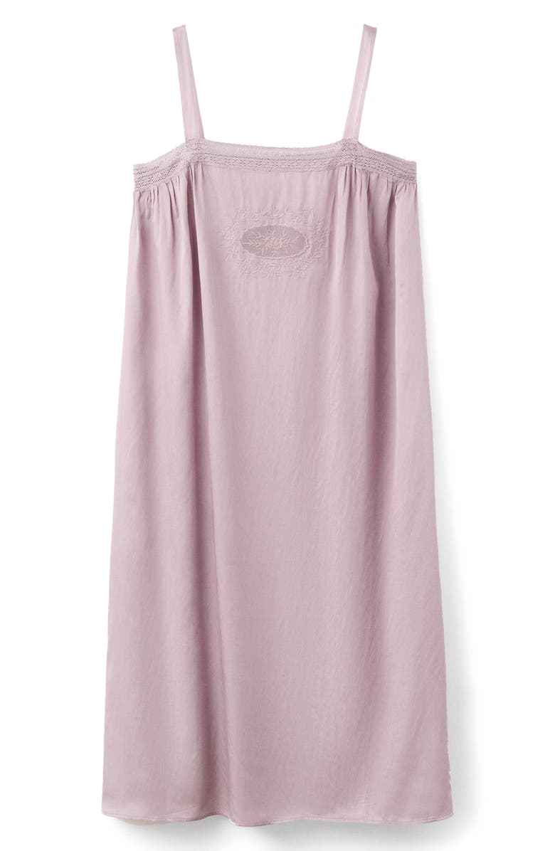 MANGO Embroidered Lace Trim Nightgown, Main, color, 