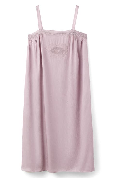 Embroidered Lace Trim Nightgown
