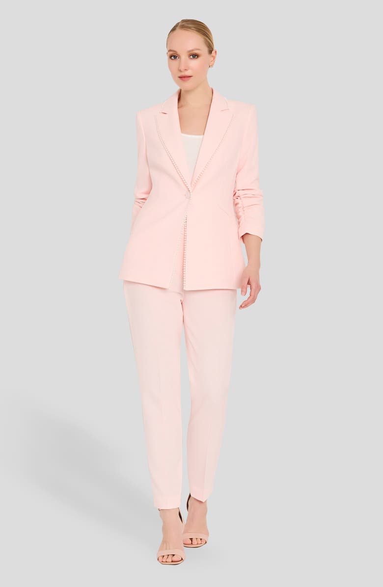 Tahari ASL Pearly Trim Blazer, Alternate, color, Tea Rose