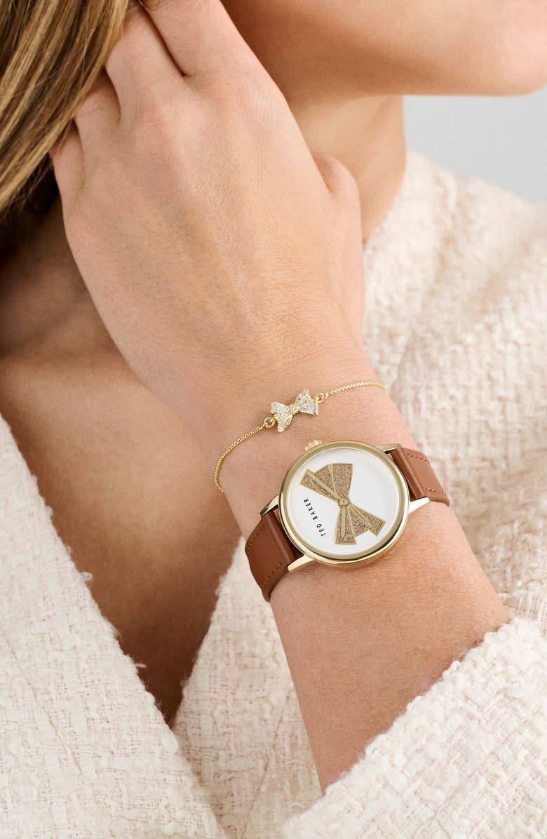 Ted Baker Phylipa Leather Strap Watch & Bracelet Set, 36mm, Alternate, color, Brown