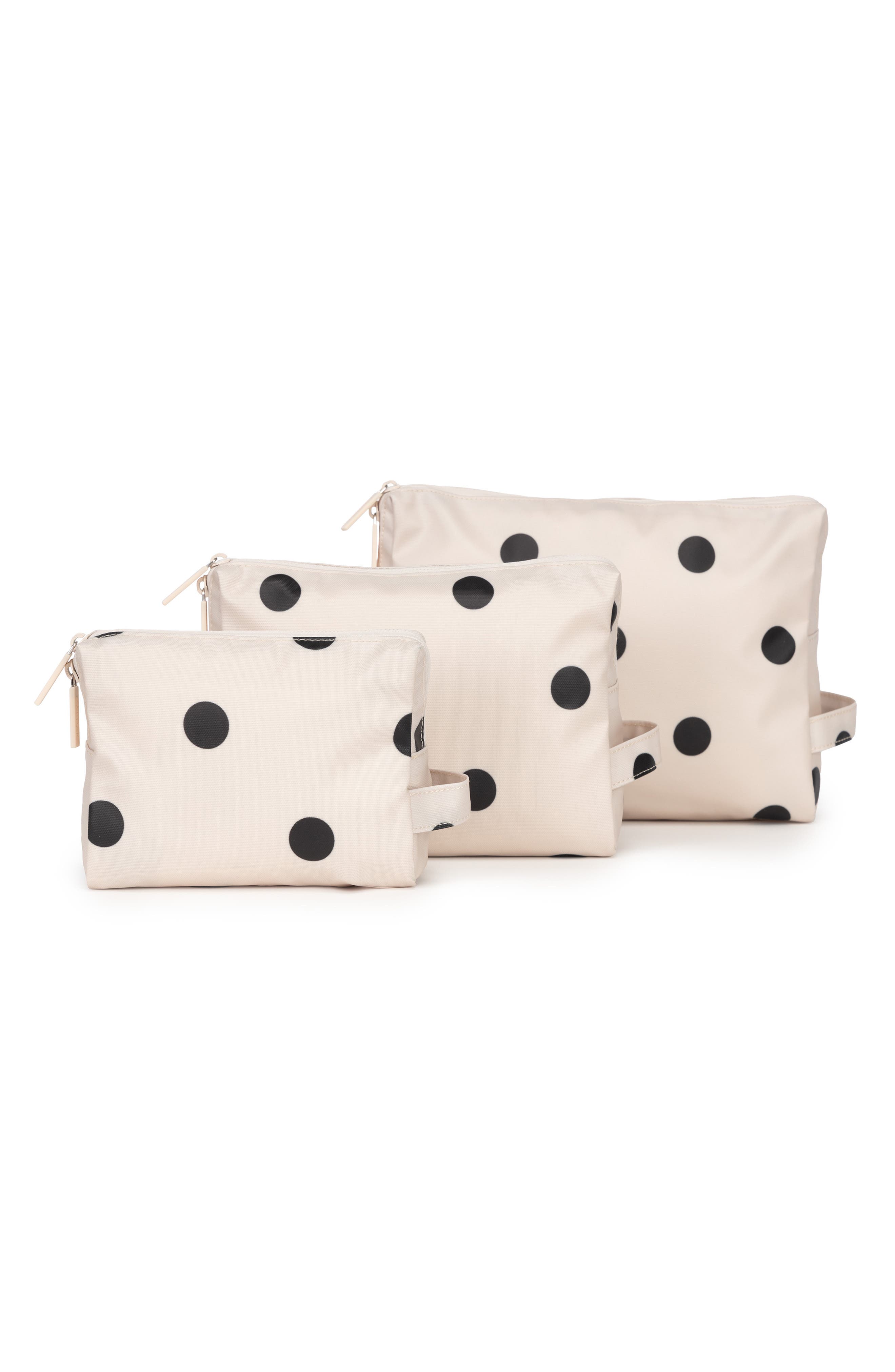 CALPAK 3-Piece Water Resistant Zip Pouch Set in Polka Dot at Nordstrom