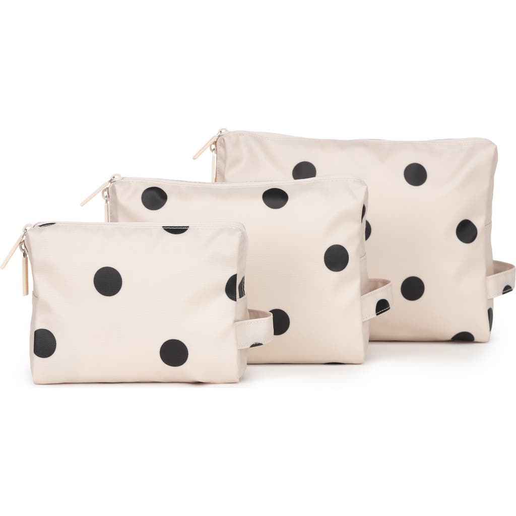 CALPAK 3-Piece Water Resistant Zip Pouch Set in Polka Dot at Nordstrom