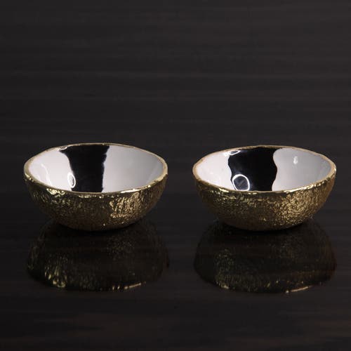 Lunares Bianco Nero Salt & Pepper Set In Metallic