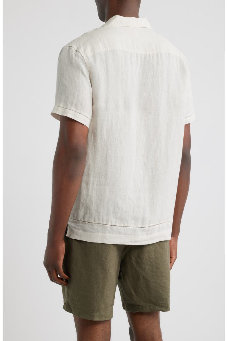 Embroidered Linen Camp Shirt, Alternate, color, GREY NOLA EMBROIDERY