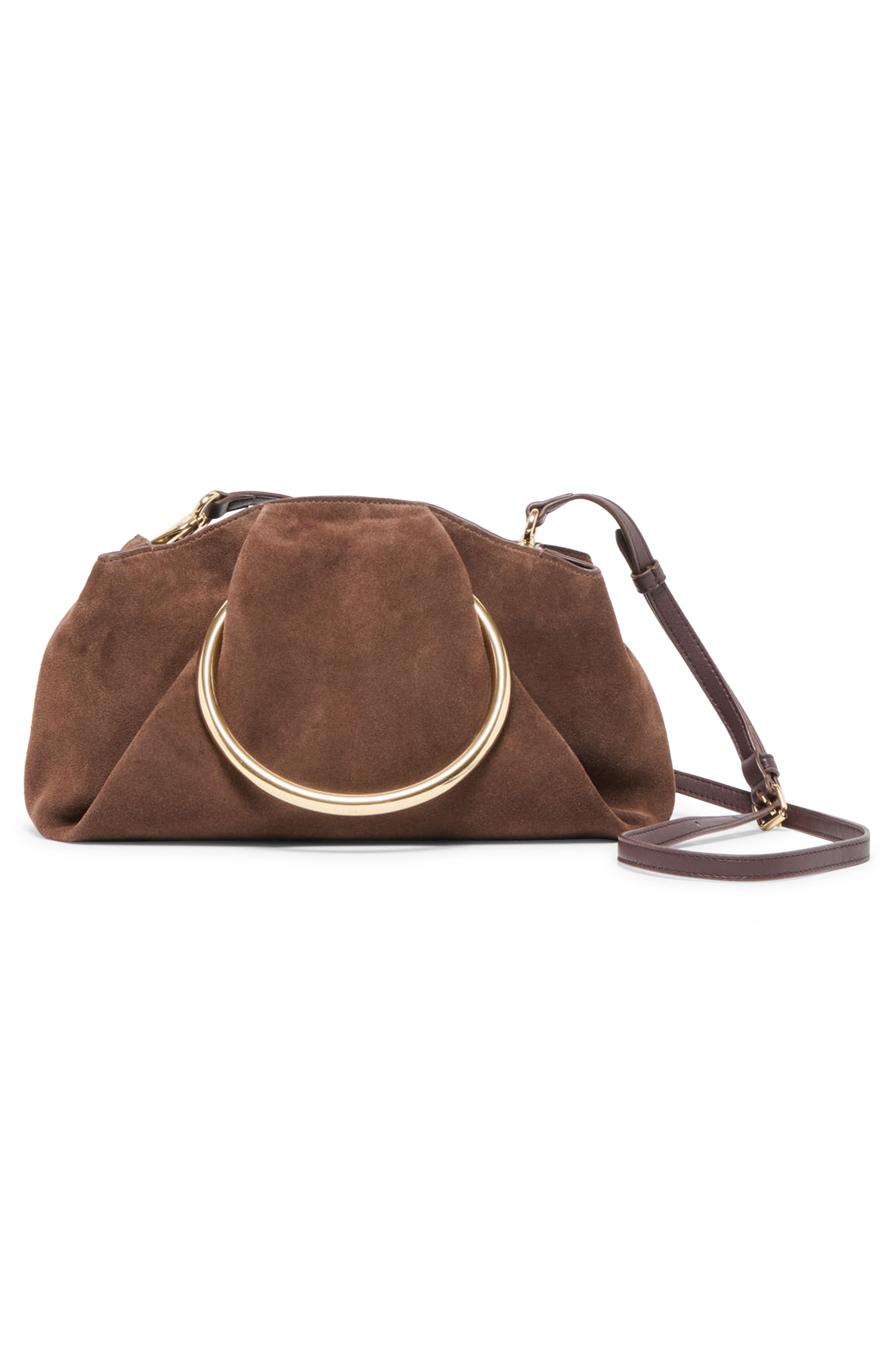 Dolce Vita Channing Suede Top Handle Bag, Alternate, color, Espresso