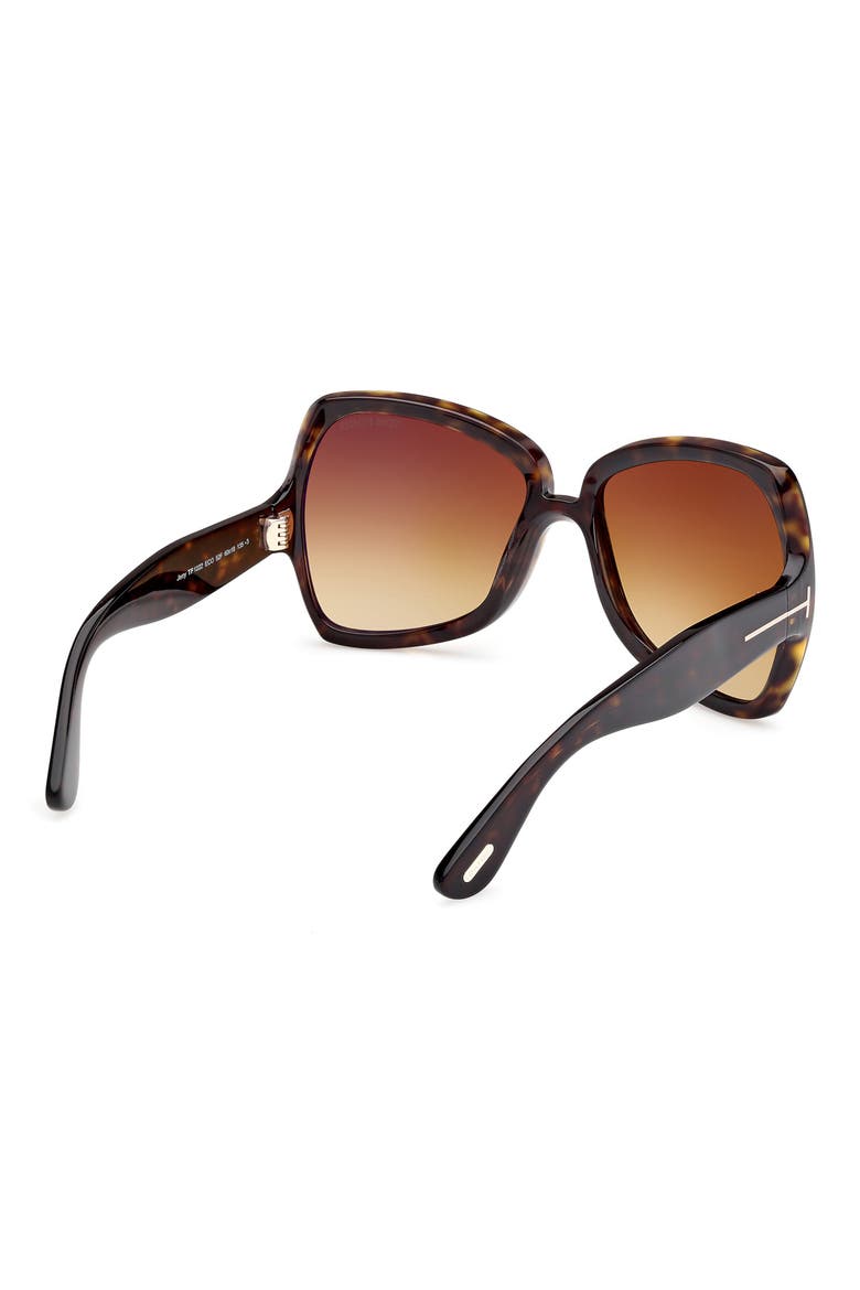 Jerry 60mm Gradient Butterfly Sunglasses, Alternate, color, SHINY HAVANA ECO / BROWN