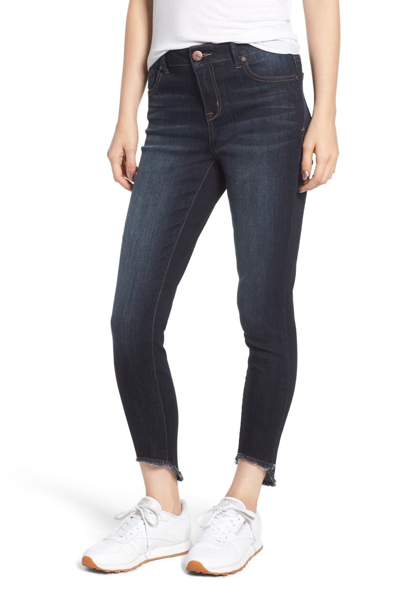 Frayed Curve Hem Skinny Jeans video