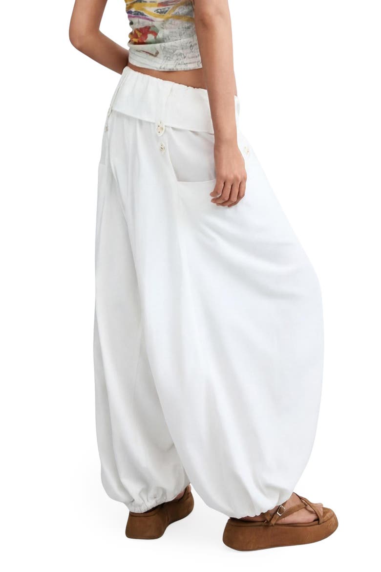 Wide Leg Cotton Balloon Pants, Alternate, color, WHITE