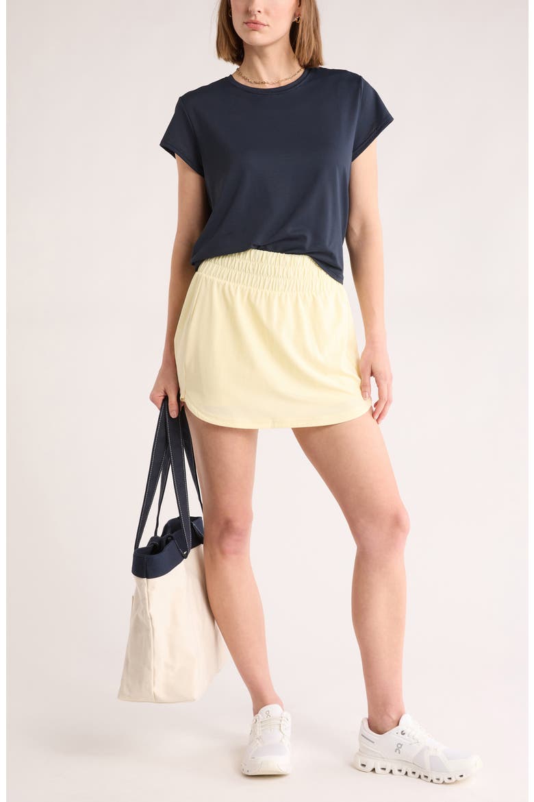 Flow Mesh Pleated T-Shirt, Alternate, color, NAVY SAPPHIRE