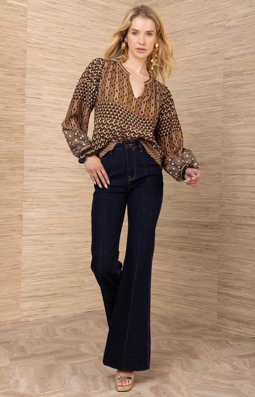 Hale Bob Addilynn Silk Top In Brown