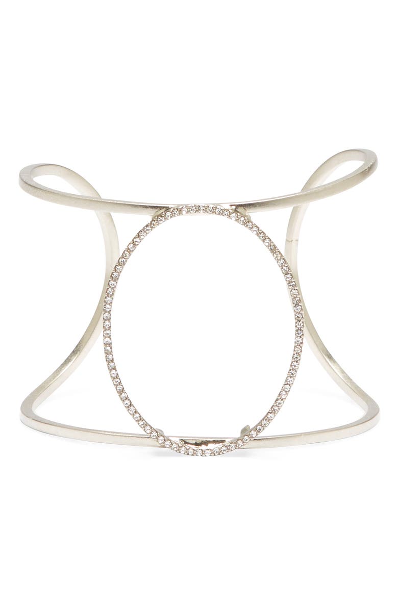 Sole Society Pavé Large Cuff Bracelet, Main, color, 