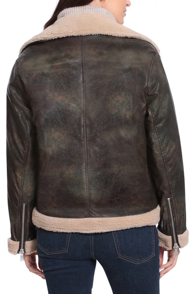 Avec Les Filles Relaxed Faux Shearling Moto Jacket, Alternate, color,