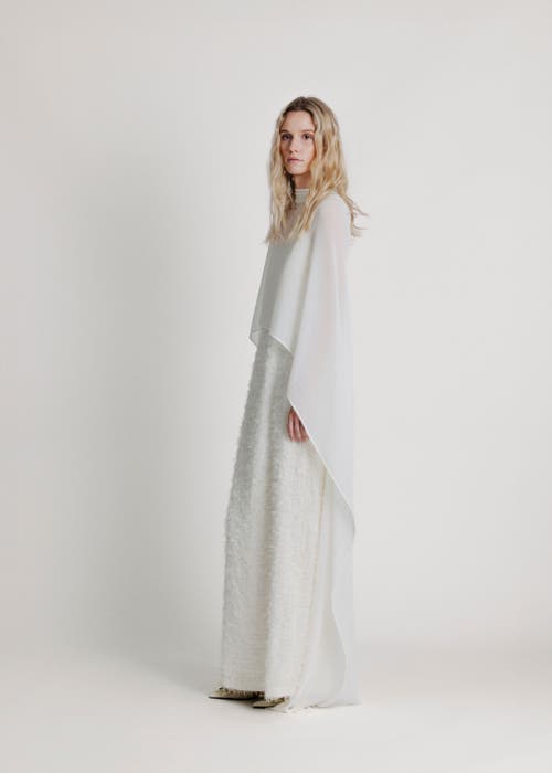 Alas High Neck Bridal Cape In White