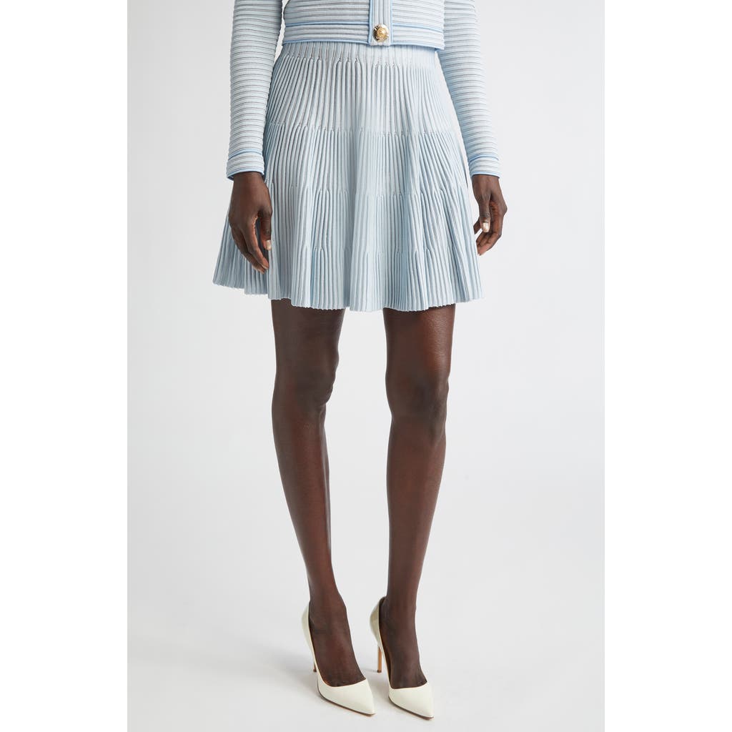 Balmain Textured Knit Flared Skirt