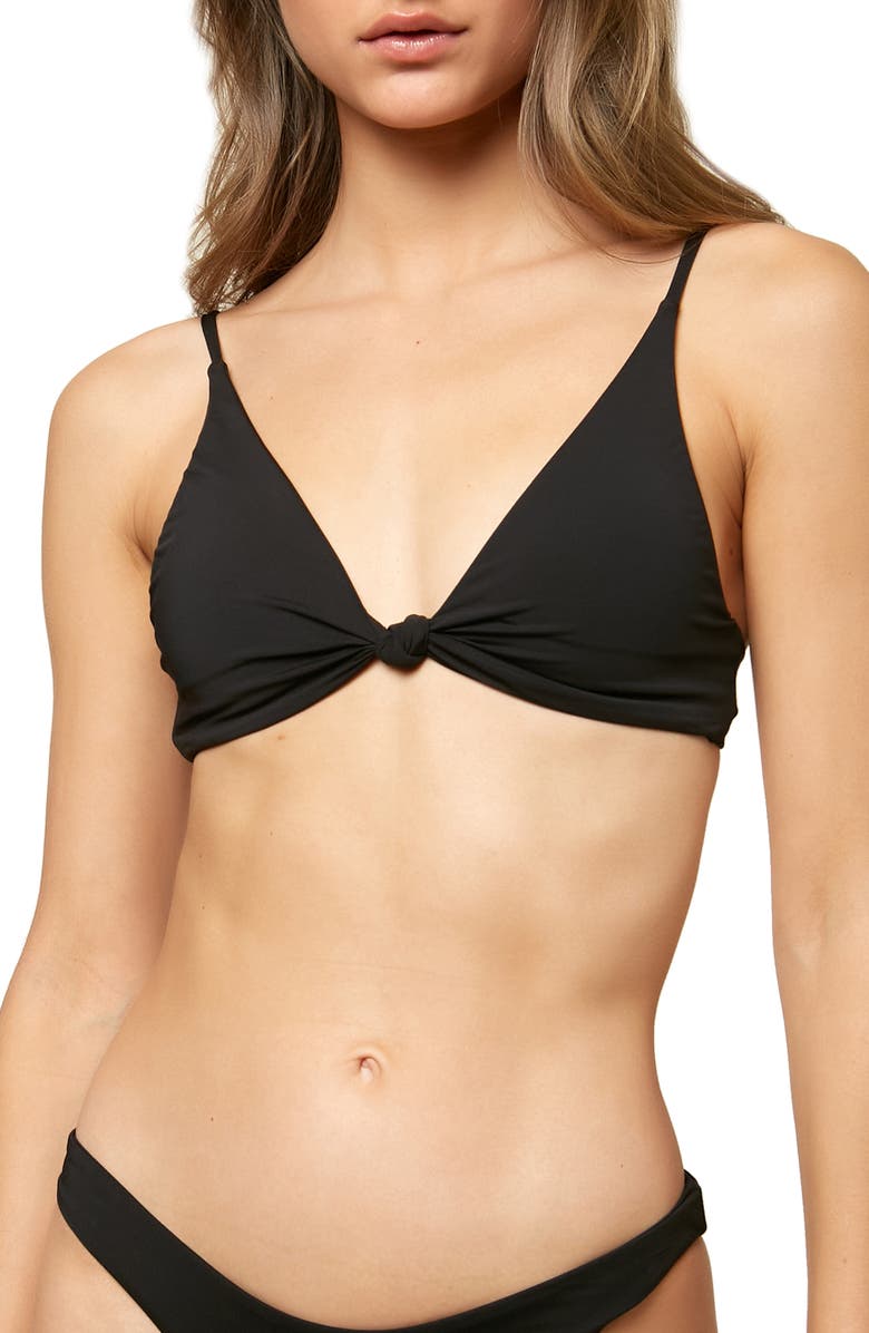 O'Neill Pismo Saltwater Solid Bikini Top, Main, color, 