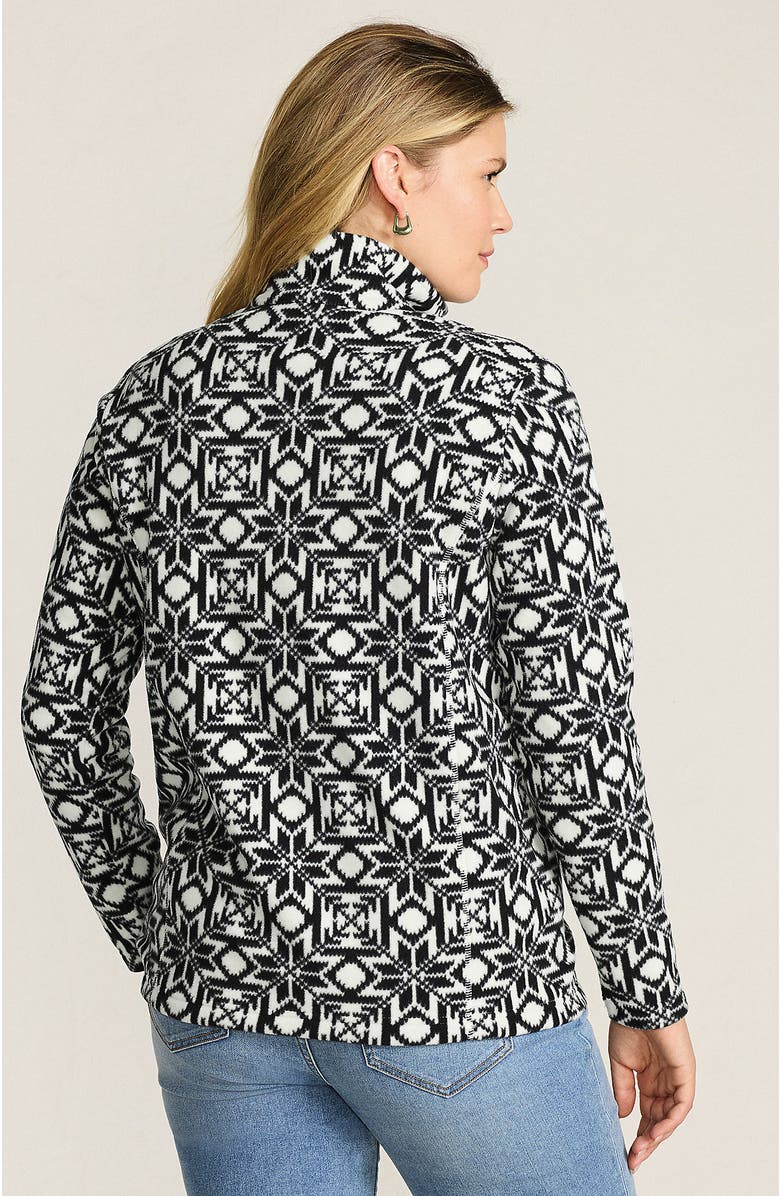 Lands' End Anyweather Fleece Quarter Zip Pullover, Alternate, color, Ivory/Black Snowflake