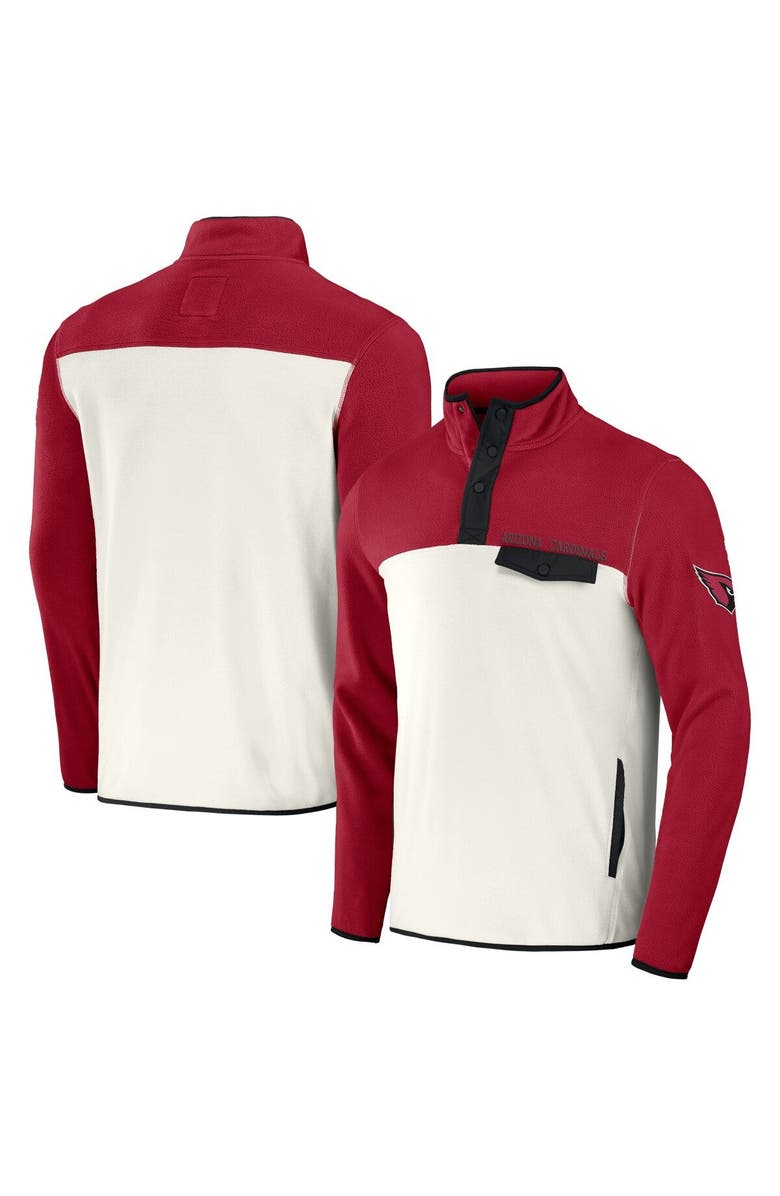 NFL X DARIUS RUCKER Men's NFL x Darius Rucker Collection by Fanatics Cardinal/Cream Arizona Cardinals Micro Fleece Quarter-Snap Jacket, Main, color, Cardinal