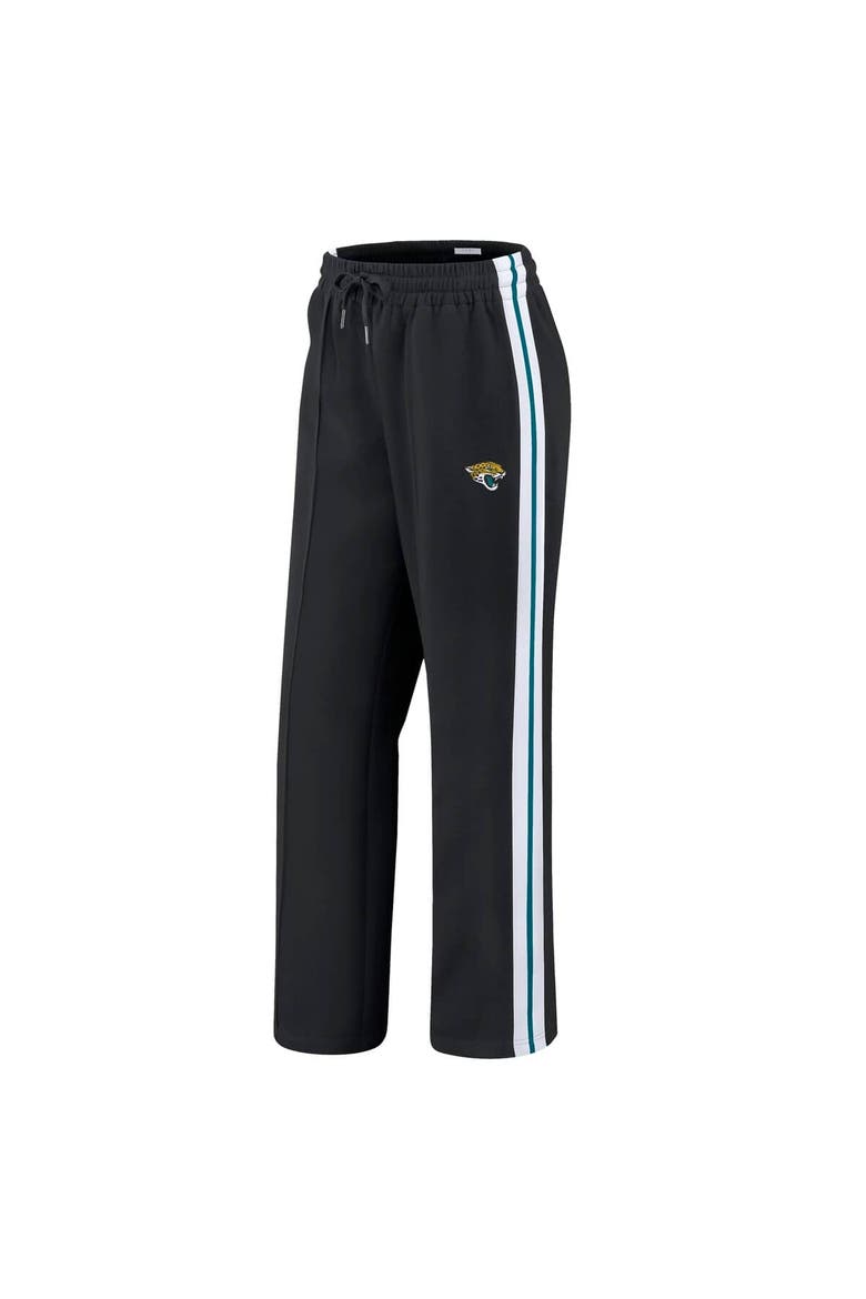 Women's WEAR by Erin Andrews Black Jacksonville Jaguars Color-Block Straight Leg Pants, Alternate, color, Black