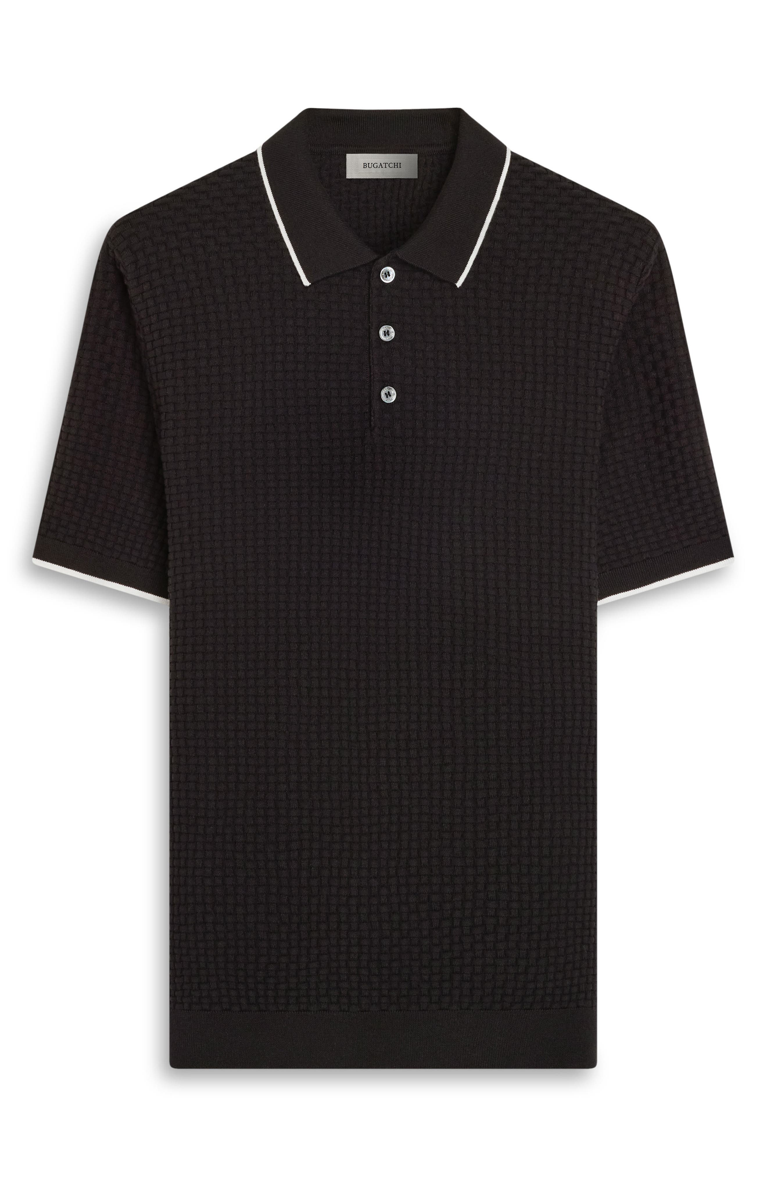Мужские свитеры Bugatchi Basket Stitch Cotton Blend Polo Sweater — фото 4