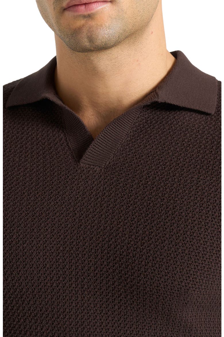 Rowen Textured Knit Revere Polo Shirt, Alternate, color, Brown