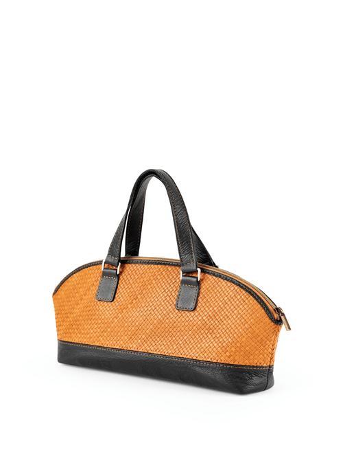 Deux Mains Satchel Bowler Bag In Brown
